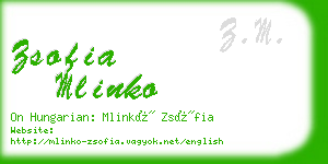 zsofia mlinko business card